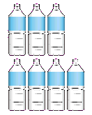 2リットルサイズペットボトル7本の図